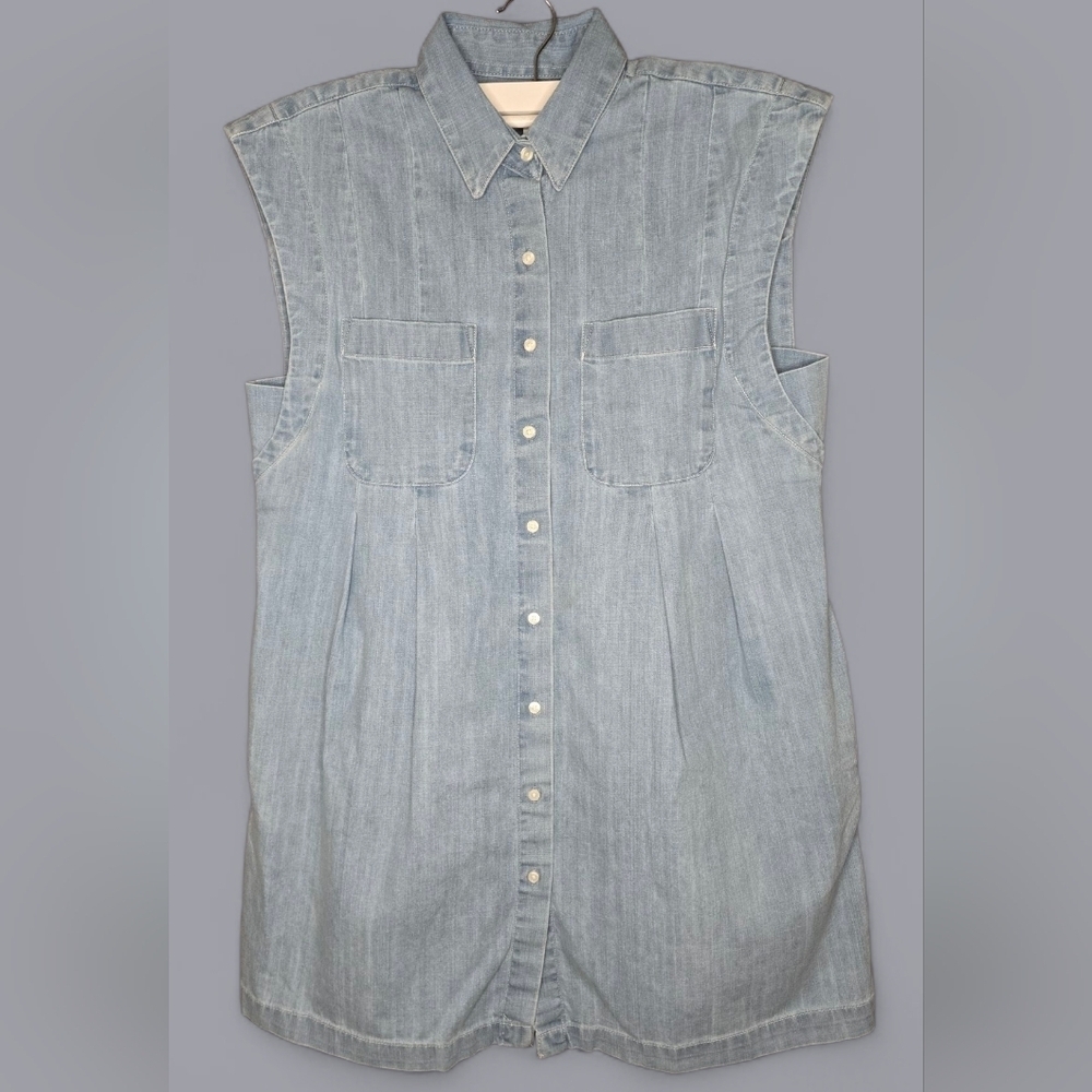 Banana Republic Sleeveless Denim Shirt - Size M, Oversized Fit NWT